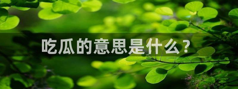 tongrentu8吃瓜吃瓜：吃瓜的意思是什么？